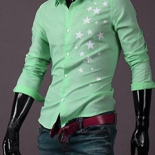 Shop Fashion Men S Long Sleeve Slim Fit Korean Style Five Stars