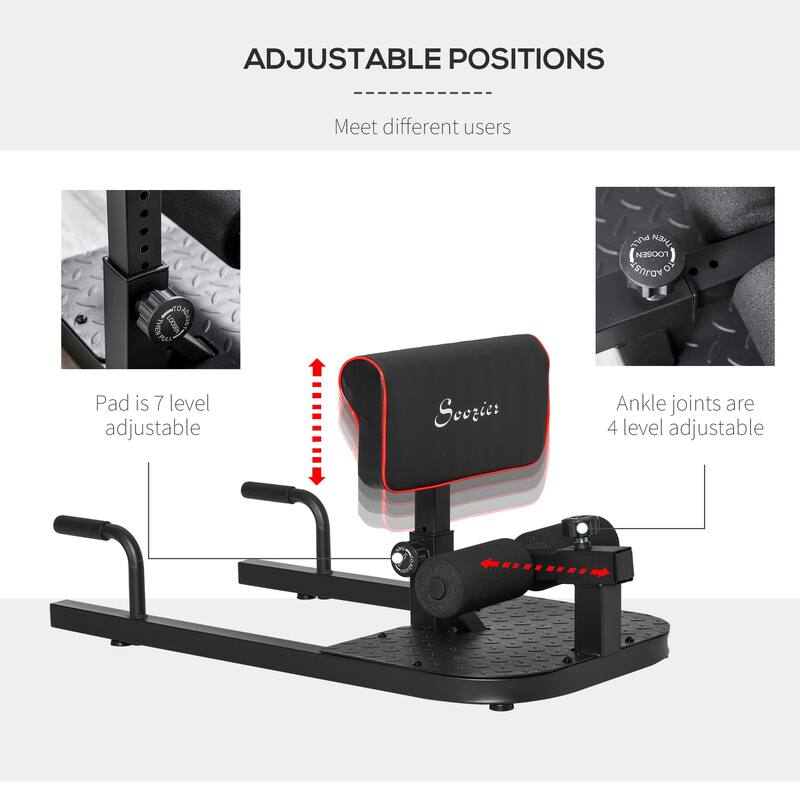 Soozier Multifunctional Abs Glutes Quads Training Workout Exercise Machine - Black