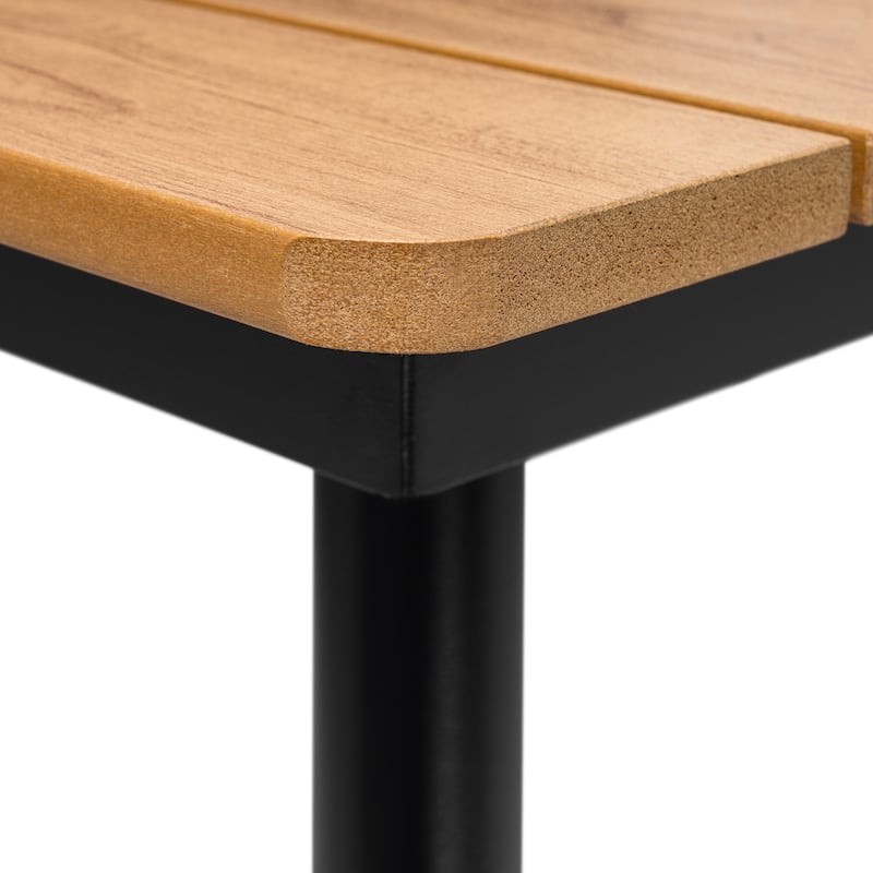 Outdoor Patio Rectangle Aluminum Dining Table with Umbrella Hole