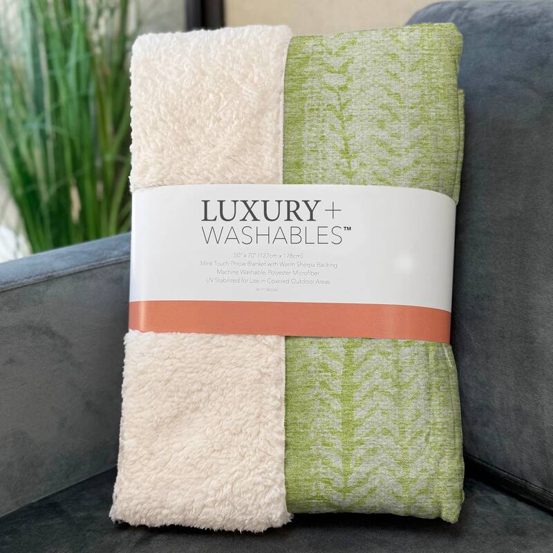 Premium Machine Washable Contemporary Sherpa Throw Blanket