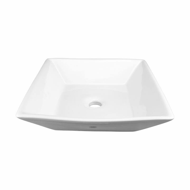 White Ceramic Porcelain Square Countertop Vessel Sink 16 1/2 " Art Basin Pack of 4 Renovators Supply - White