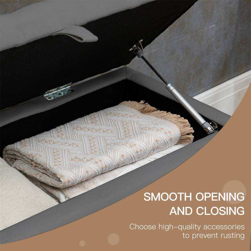 Button-Tufted Ottoman Linen Storage Bench