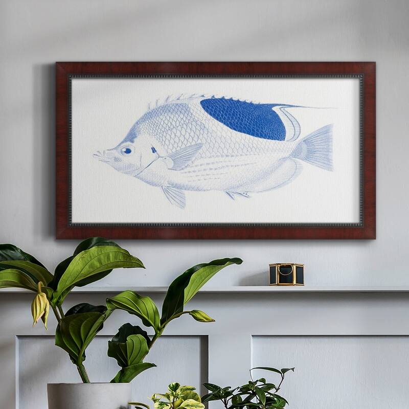 Blue & White Tropical Fish I Premium Framed Canvas- Ready to Hang