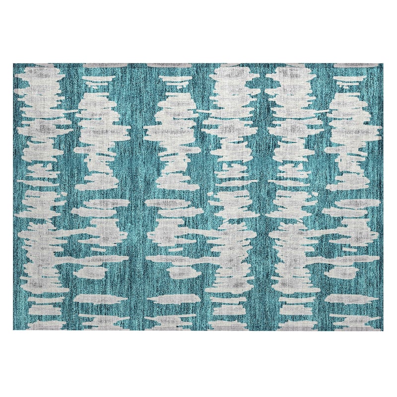 Machine Washable Indoor/ Outdoor Chantille Abstract Contemporary Rug