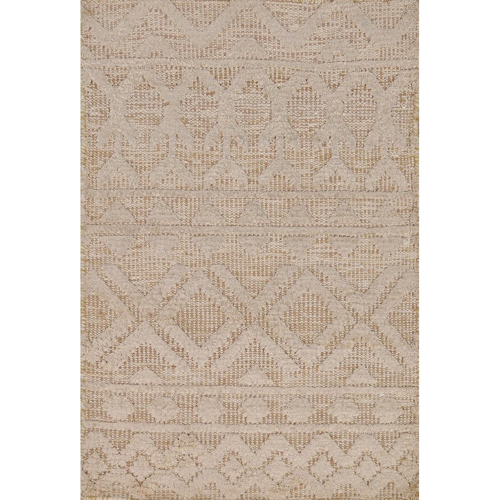 All-Over Geometric Moroccan Oriental Accent Rug Handmade Wool Carpet - 2'0"x 3'0"
