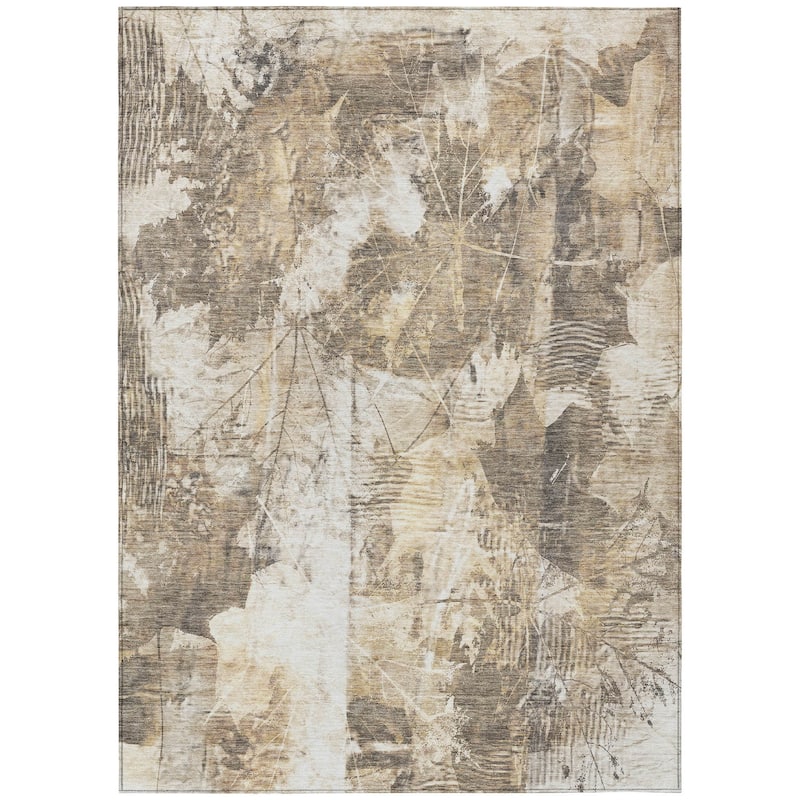 Machine Washable Indoor/ Outdoor Foilage Chantille Rug