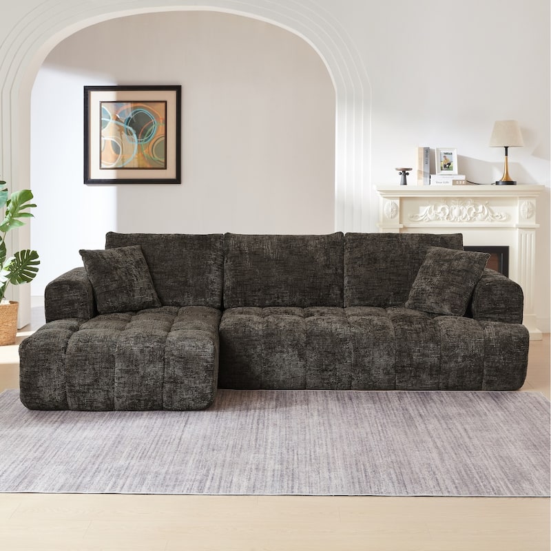 108.2" L-Shaped Chenille Luxury Oversized Sectional Sofa Free-combined Sofa, No Assembly Required