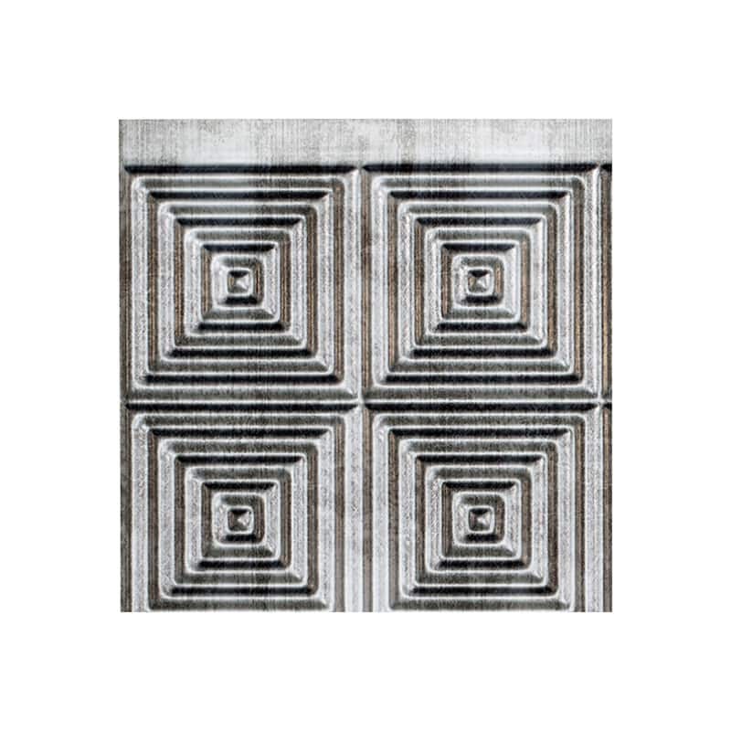 FASÄDE Miniquattro Decorative Vinyl Backsplash Panel - 6x6 Inch Sample - Crosshatch Silver