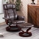 preview thumbnail 27 of 37, MCombo Swiveling Recliner Chair with Wood Base and Ottoman
