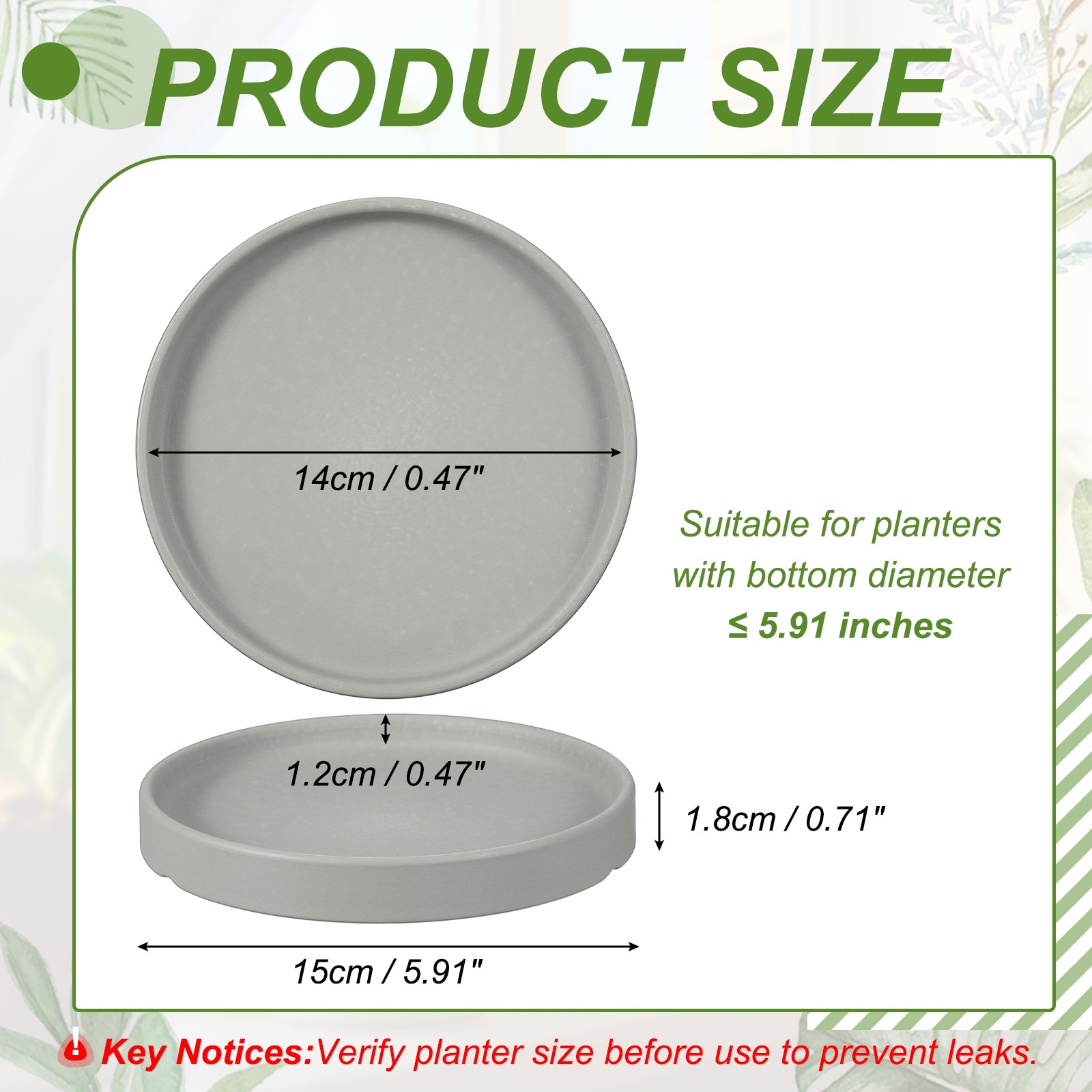 Ceramic Plant Saucers, Round Flower Planter Water Trays Ceramic Plant Saucer Pot Tray