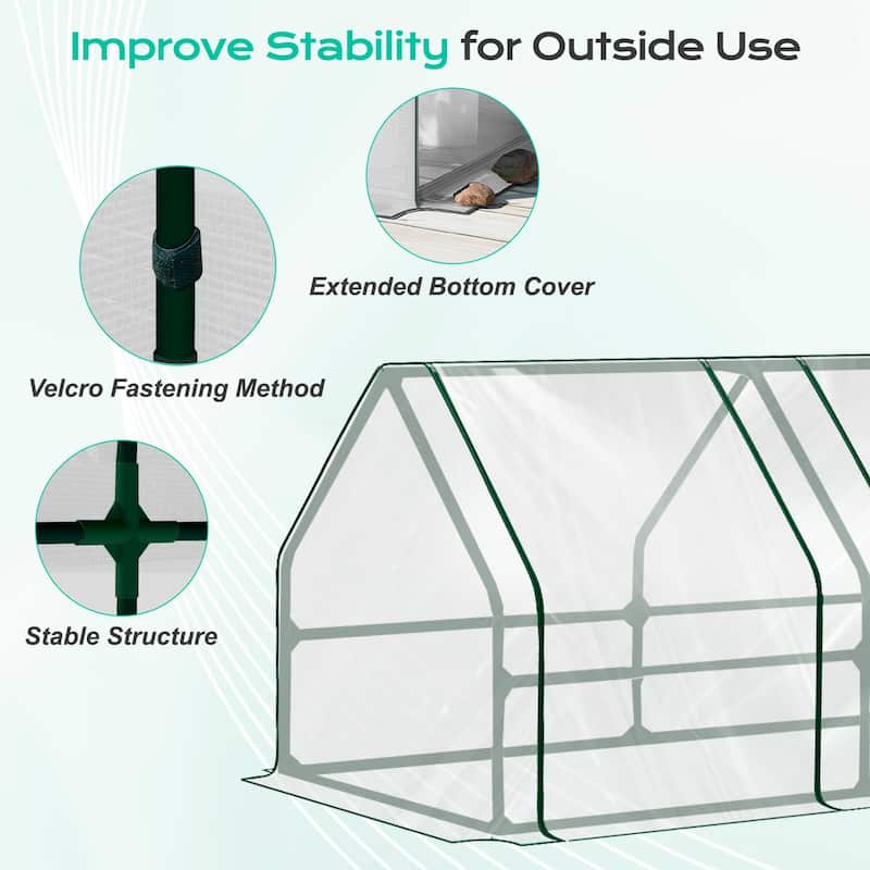Aoodor Mini Greenhouse with 2 Zipper Doors,
