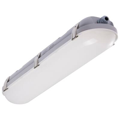 2Ft 20W Vapor Proof Linear Fixture CCT Selectable IP65 and IK08 120V-347V - Gray