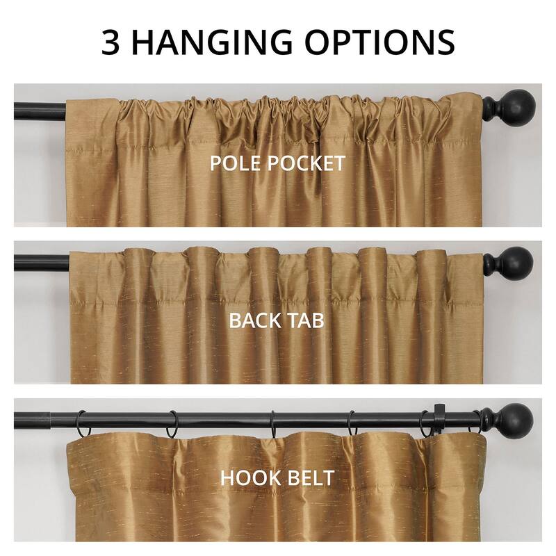 Exclusive Fabric Flax Gold Textured Silk Single Curtain (1 Panel)