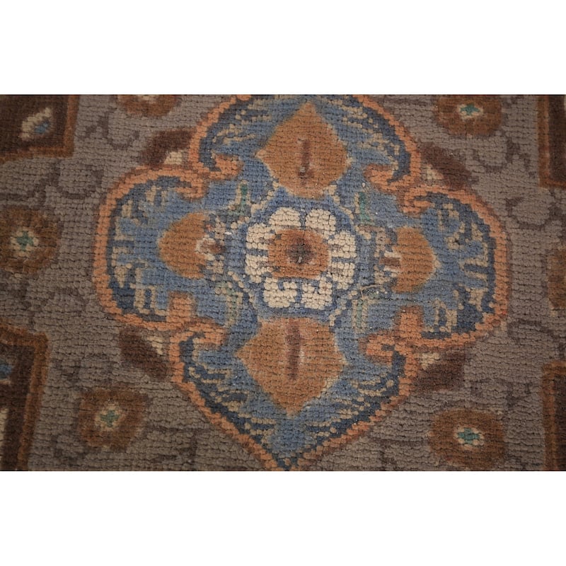 Gray Tabriz Persian Vintage Area Rug Handmade Wool Carpet - 9'6" x 12'9"