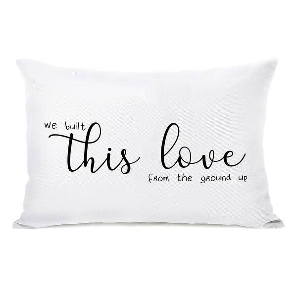 We Built This Love Black Lumbar Pillow Bed Bath & Beyond 35324929