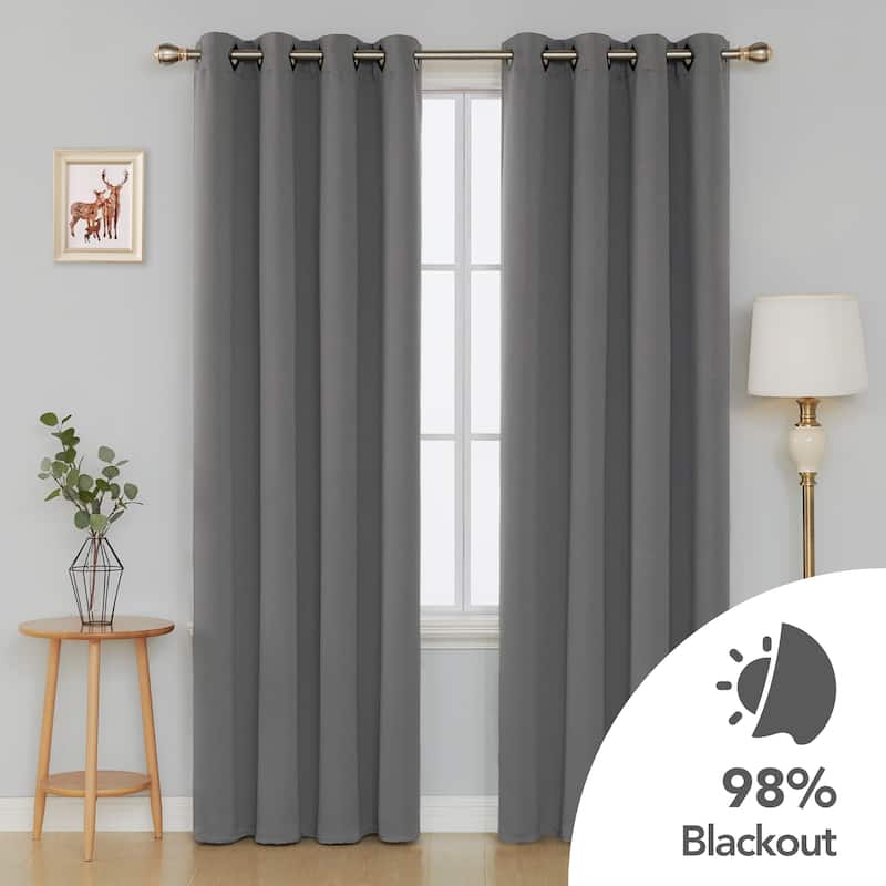 Deconovo Square Grommet Curtain Panel Pair(2 Panel) - 52x84 - Light Grey