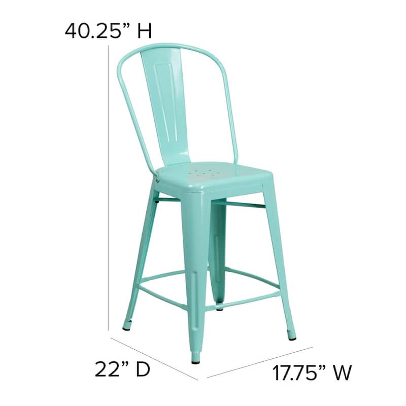 All-Weather Counter Height Stool with Poly Resin Seat