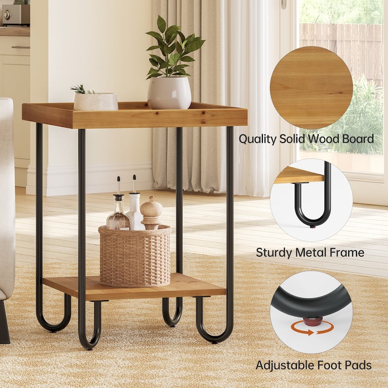 Solid Wood End Table