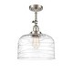 preview thumbnail 13 of 18, Innovations Lighting Franklin Restoration Bell 1 Light 12" Semi-Flush Mount Brushed Satin Nickel