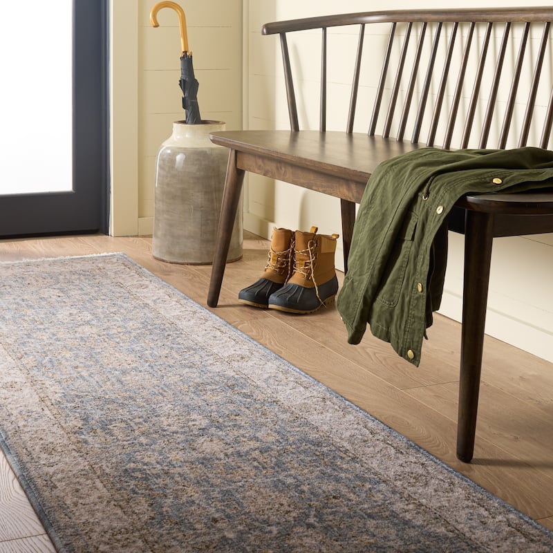 Martha Stewart Dorli Traditional Rug - 2'6" x 8' - Ivory/Blue