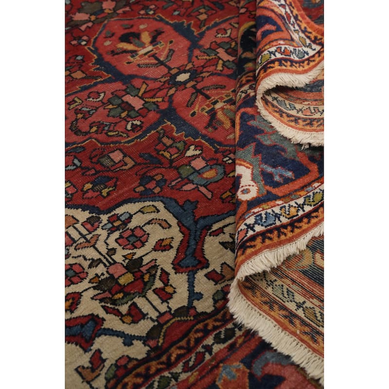 Hand Knotted Oriental 100% Wool Carpet Traditional Floral Oranges & Rust Bakhtiari Area Rug - 11' 9'' X 9' 4''
