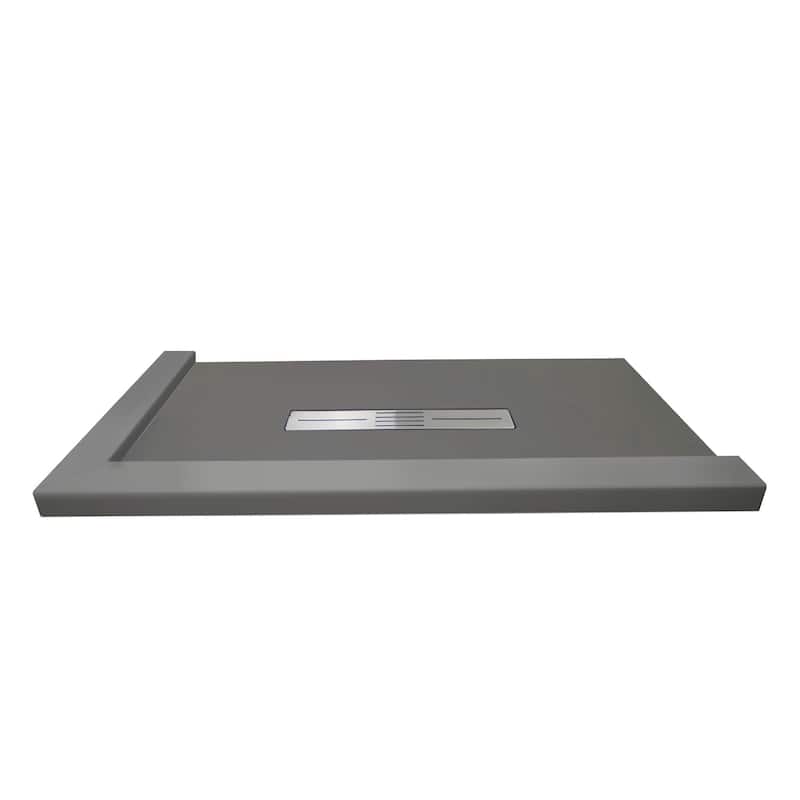 Transolid FZSDT6048C 59-1/8" x 48-1/2" Rectangular Shower Base with - Dark Grey