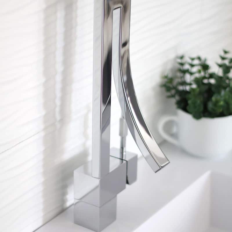 Single Handle Bathroom Faucet in Polished Chrome - Faucet Height: 14" | Spout Height: 4 3/4"