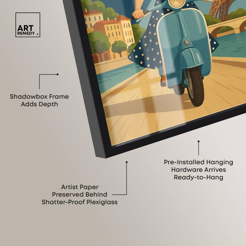 Scooter French Travel Shadowbox by Art Remedy