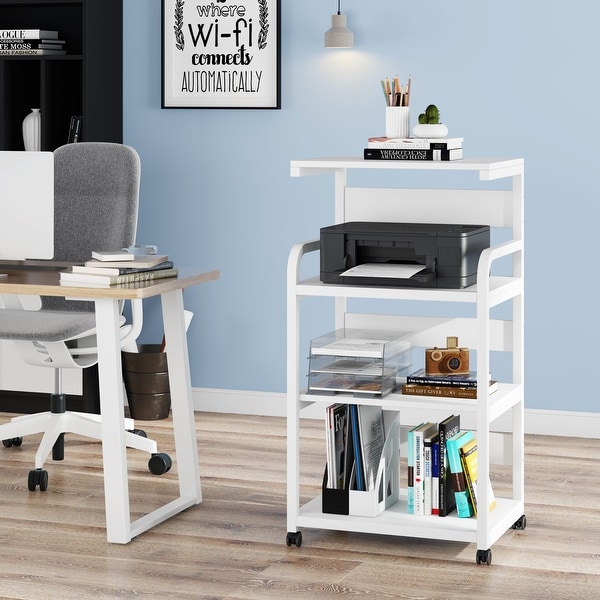 4-Shelf Mobile Printer Stand with Storage. Opens flyout.