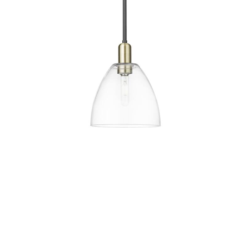 Innovations Lighting 716-1S-13-9 Bristol Pendant Bristol 9" Wide Mini - Black Antique Brass / Clear