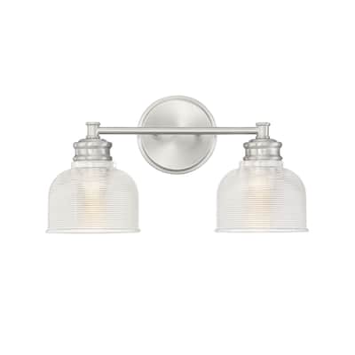 Meridian M80034 2 Light 16" Wide Bathroom Vanity Light with Halophane
