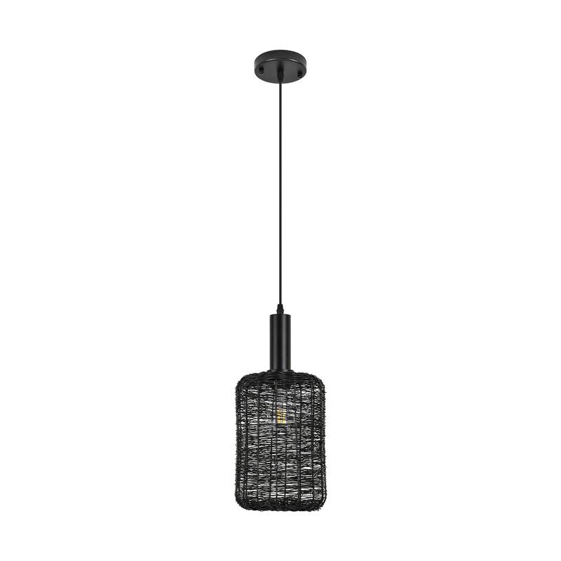 1-light Industrial Single Pendant - Matte Black