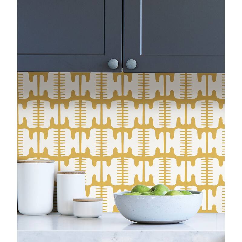 Black Pepper Paperie Yellow Shift Peel & Stick Wallpaper
