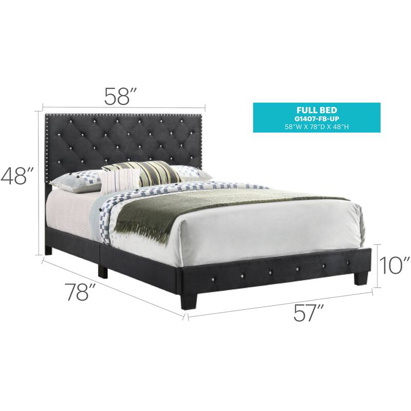 Black Transitional Full Bed for Restful Sleep