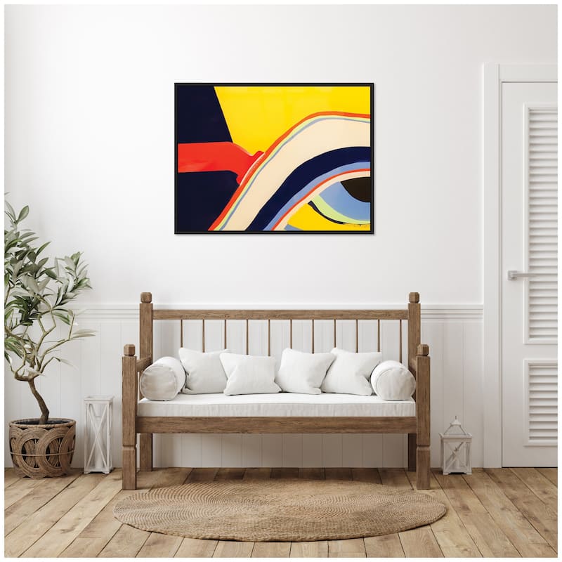 Kate and Laurel Sylvie Retro Bright Abstract True Color 1 Framed Canvas by Grant Mahr
