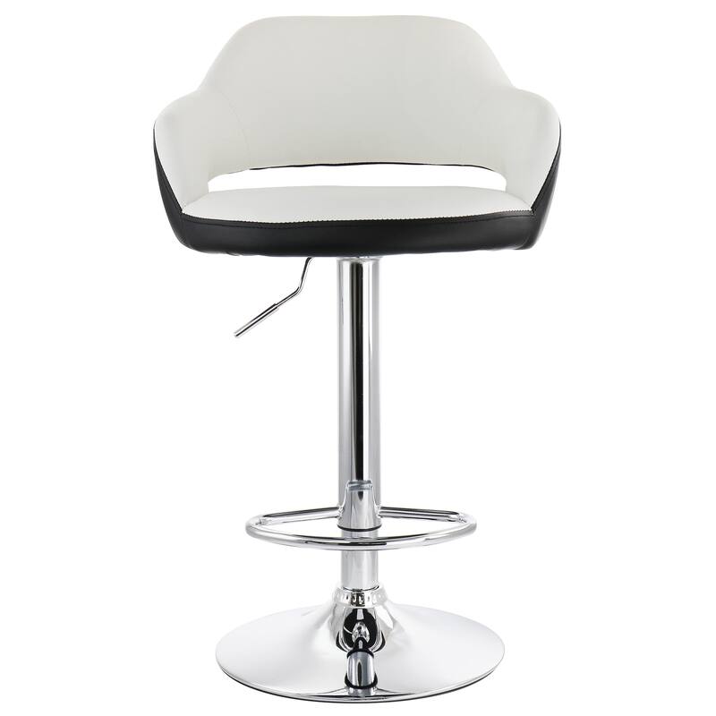 Elama 2 Piece Adjustable Faux Leather Bar Stool