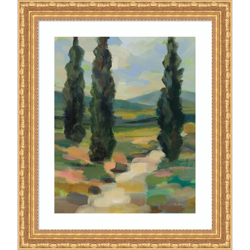 Path in Tuscany by Silvia Vassileva Wood Framed Wall Art Print - Versailles Gold