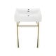 preview thumbnail 2 of 68, Claire Ceramic Console Sink White Basin Gold Legs
