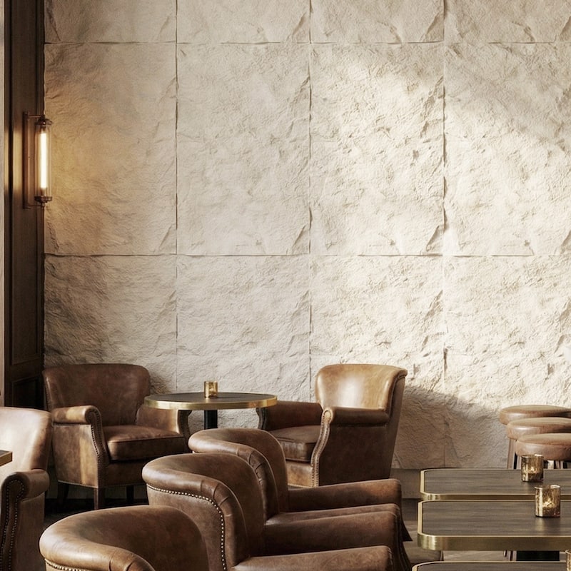 4Pcs 48"x24" 3D Faux Stone Wall Panels Imitation Decorative Wall Tiles for Interior Wall Decor