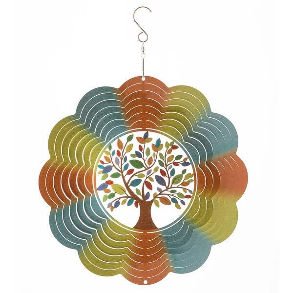 13 in. Tree of Life Optical Illusion Hanging Metal Wind Spinner Bed Bath & Beyond 37155550