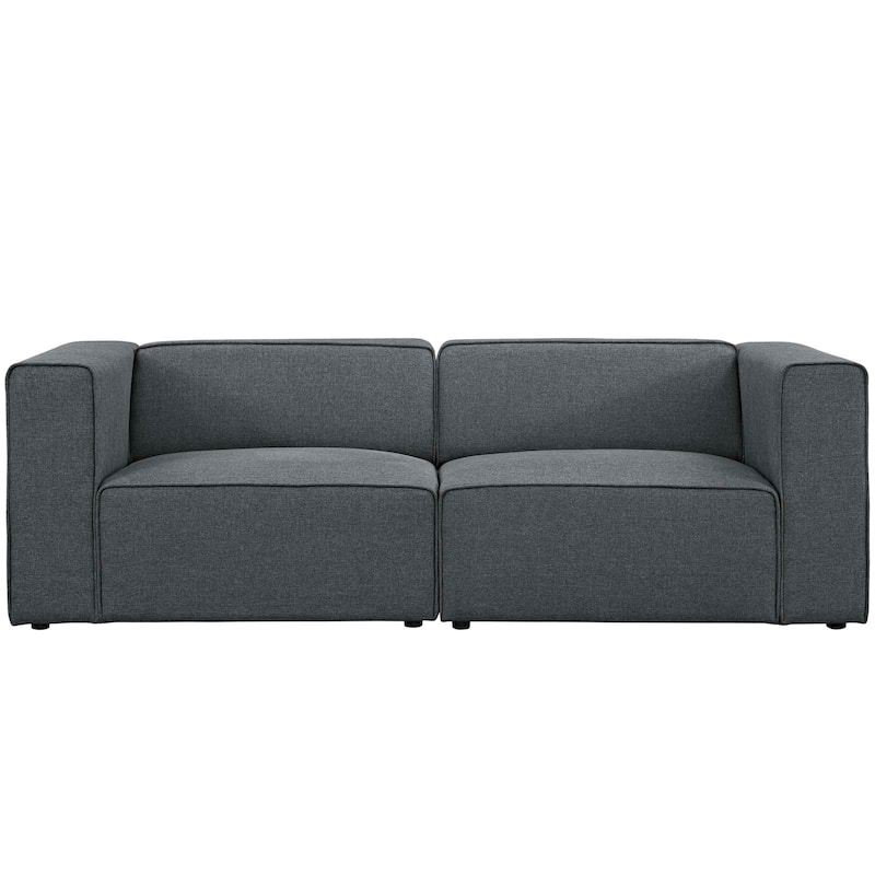 Mingle 2 Piece Upholstered Fabric Sectional Sofa Set