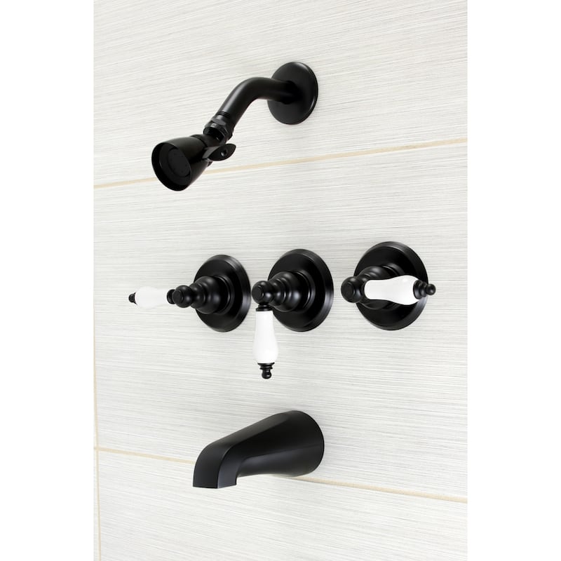 Victorian Three-Handle Tub and Shower Faucet