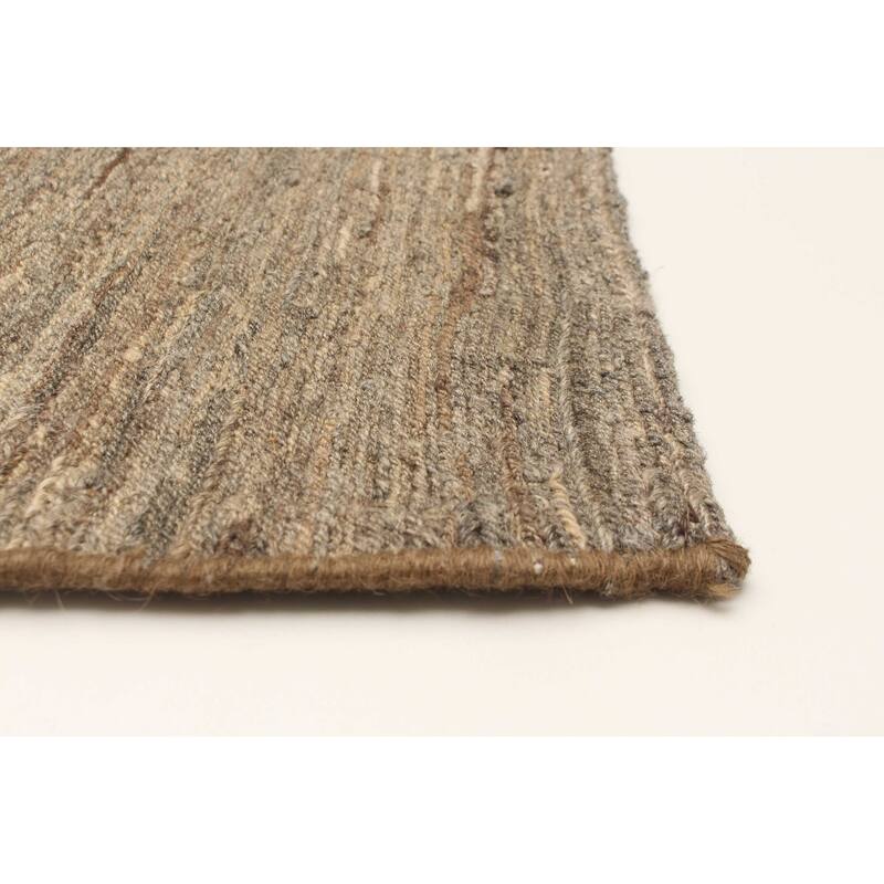 ECARPETGALLERY Flat-Weave Natural Grey Wool Tapestry Kilim - 6'3 x 8'2