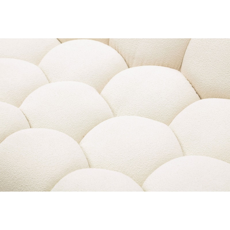 Divani Casa Yolonda Modern Curved Off-White Fabric Sofa