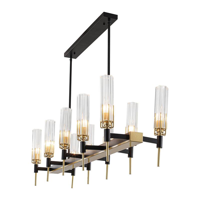 10 - Light Dimmable Modern Linear Kitchen Island Chandelier - 45.28in