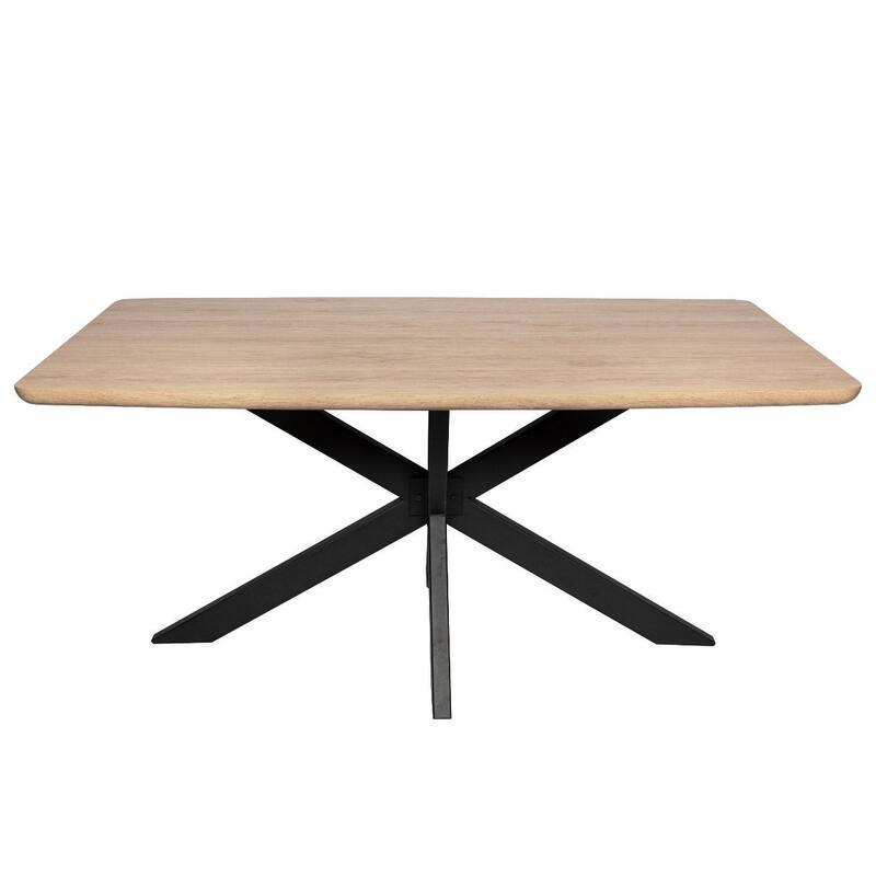 Ravenna Modern 63" Rectangular Dining Table with Solid Wood Top & X-Shape Metal Legs for Home Kitchen Dining Room