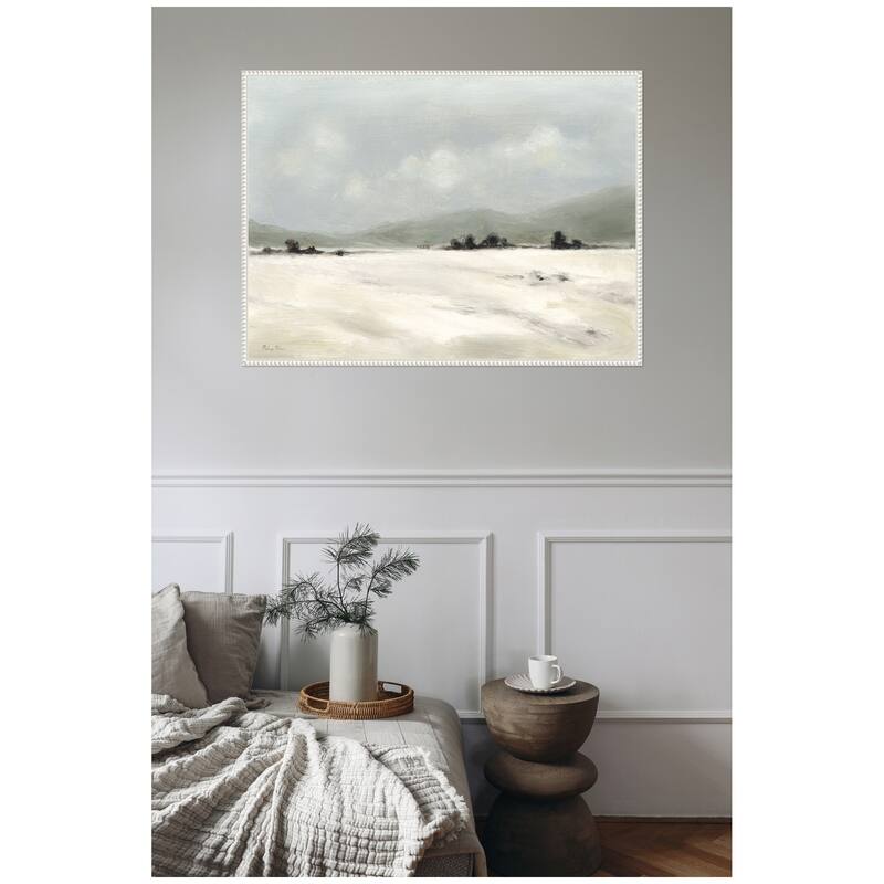 Kate and Laurel Sylvie Beaded December Mist Framed Canvas by Mackenzie Nelson