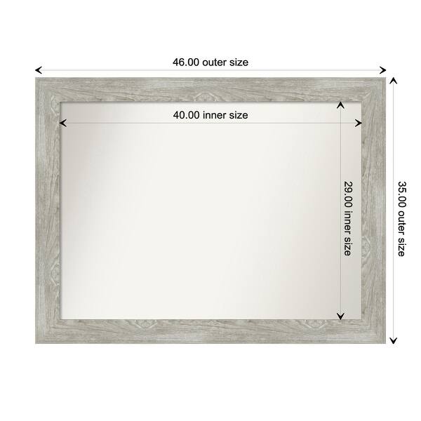 dimension image slide 14 of 113, Dove Greywash Framed Non-Beveled Custom Wall Mirror, Bathroom Vanity Mirror
