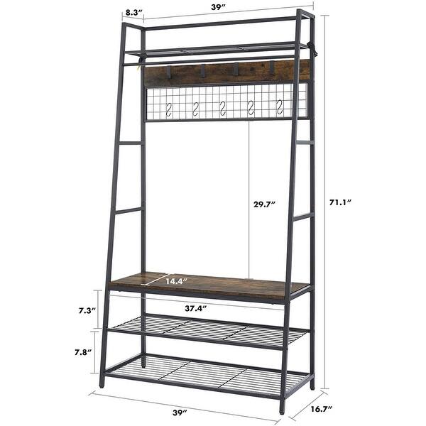 Multiple Coat Rack Coat Rack with Bench and Multiple Coat Hooks - Bed Bath & Beyond - 36274527