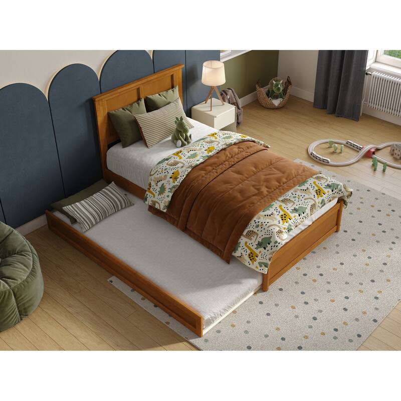 Felicity Platform Bed with Panel Footboard and Twin Trundle